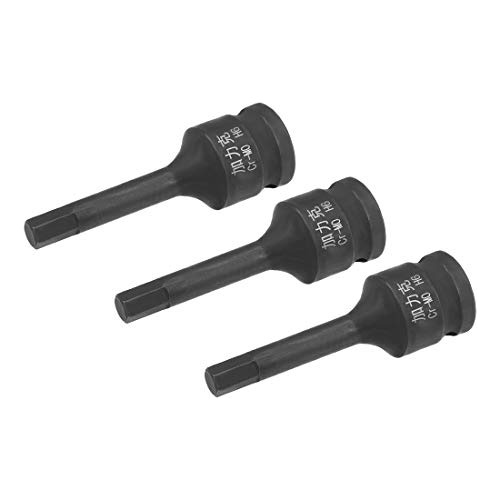 Uxcell 3 Piezas 3/8 Drive X H6 (6 Mm) Impacto Hex Bit Socket