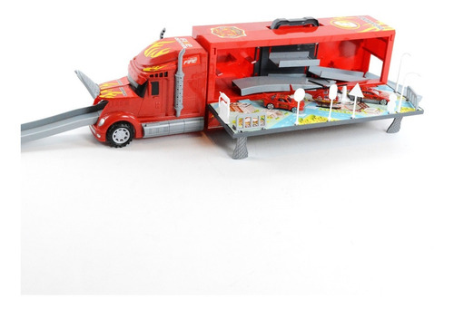 Camion Transportador Rescate Autos Helicoptero Luces Sonidos