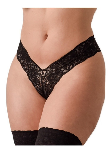 Tanga Culotte De Puntilla Color Negro Petit Mini Alta Gama 