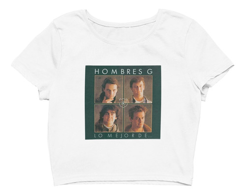 Playera Crop Top Hombres G Portada Verde Vive Latino 2024