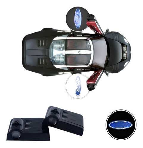 2pcs Led Luces De Puerta De Coche Para Ford Logo Proyector P