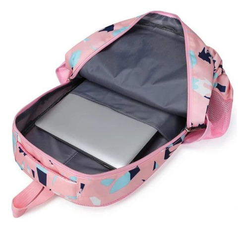 Mochila Escolar Juvenil Mima2 Set De 3 Piezas Color Rosa claro Diseño de la tela Poliéster
