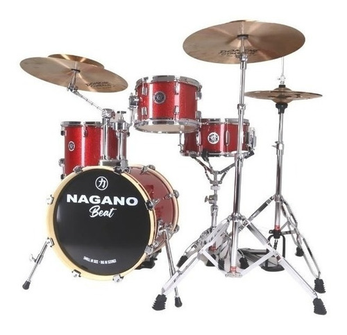 Bateria Nagano Beat Wine Sparkle Bumbo 16 + Ferragens Banco