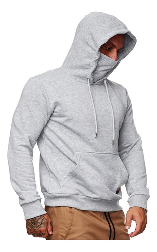 Playera Hombre Manga Larga Con Capucha Slim Fit Moda Hoodie