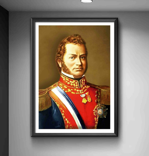 Cuadro General Bernardo O'higgins 01 Madera & Vidrio 35x47cm