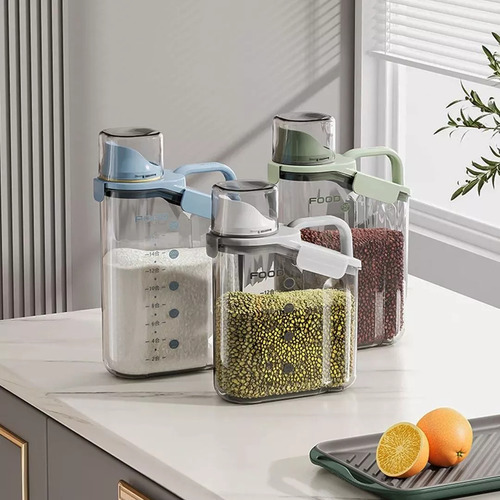 Contenedor Hermetico Vertedor 1600ml Cocina Cereales Arroz Aleatório
