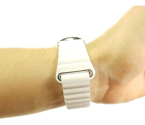 Pulseira 20mm Couro Loop Para Amazfit Bip - Amazfit Gtr 42mm Cor Branco