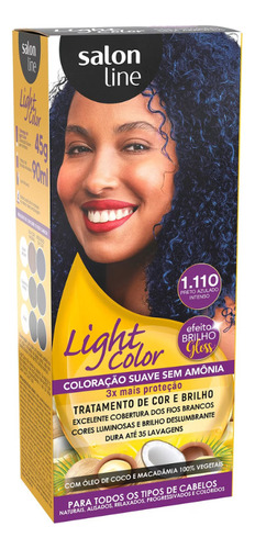  Coloração Light Color 1.110 Preto Azulado Intenso Salon Line Tom