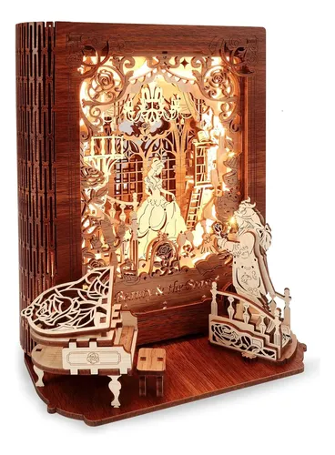 Lampada Puzzle 3D A Tema Poker - Kit Fai Da Te In Legno Con Luci LED E Carillon, Proiezione Decorativa, Regalo Creativo Per Casa