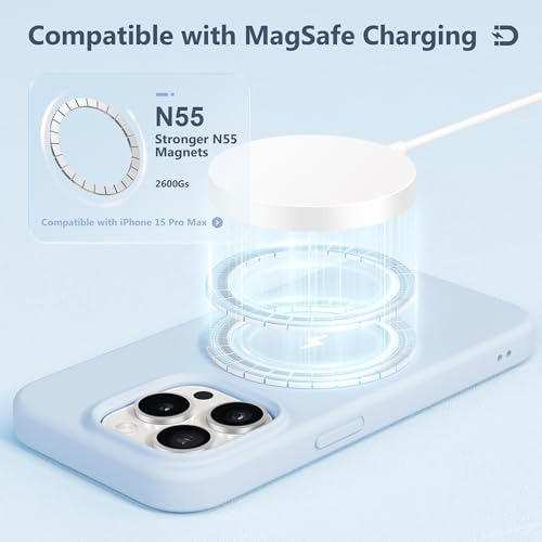 Funda Para iPhone 15 Pro Max Azul Silicon Liquido