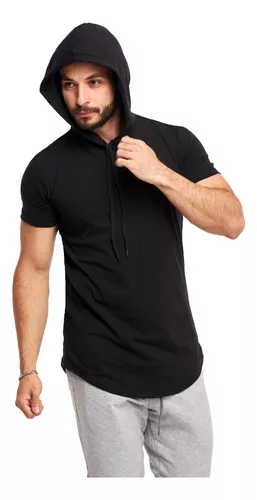 Camiseta Longline sem manga com Capuz