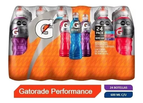 Bebida Rehidratante Gatorade Performance 24 Pzas De 600 Ml