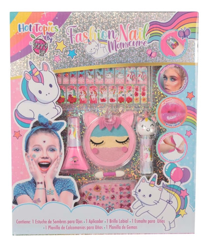 Super Set De Cosméticos + Manicure Unicorns & Rainbows