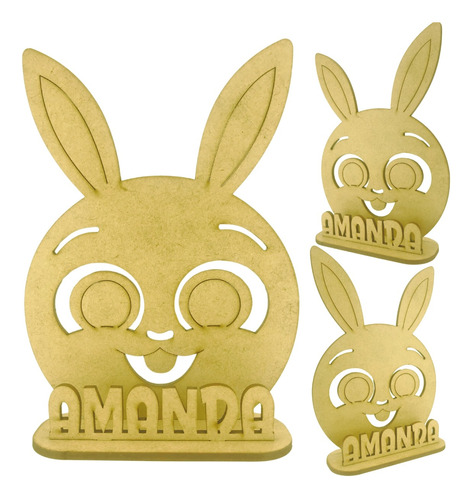 20 Enfeite De Mesa Bolofofos Coelha Bunny Nome Personalizado