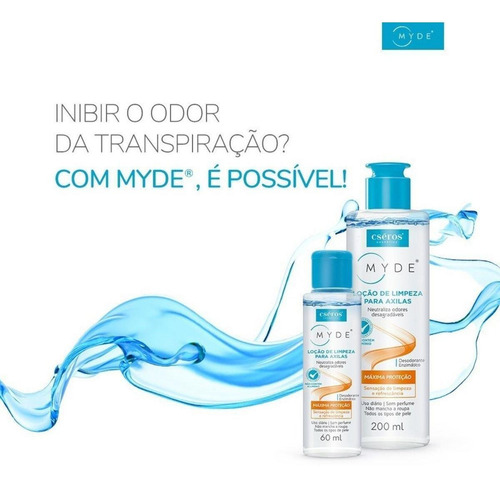 Kit 2 Unidades Loção De Limpeza Para Axilas 200ml Myde