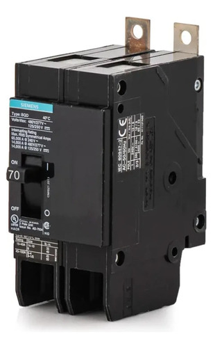 Siemens® Interruptor Termomagnético Bqd 2 Polos 70 Amperes