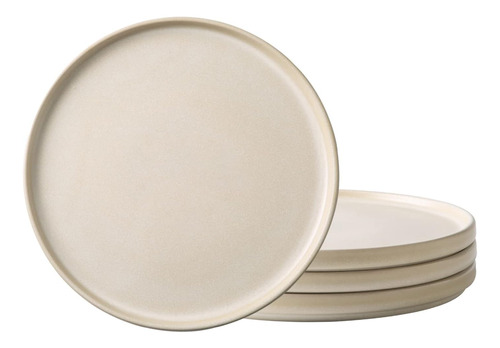 Platos De Cena Kit X 4 Piezas 20.3 Cm De Diámetro Beige