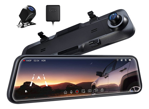 Pelsee P12 Mirror Dash Cam, 123939 2k Qhd Backup Camera...