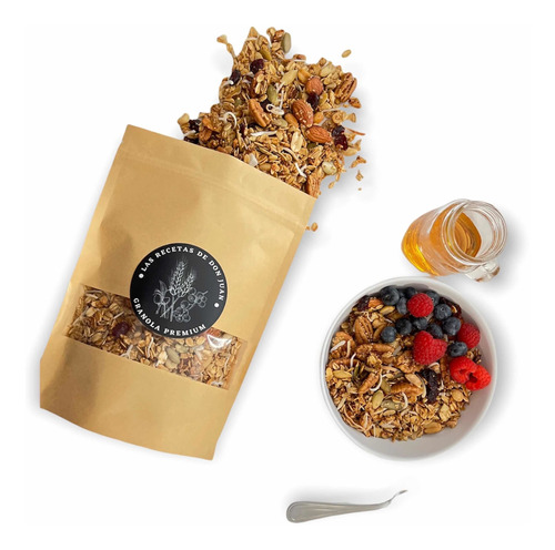 Granola 100% Natural 500 Gr, Miel De Piloncillo Y Arándanos