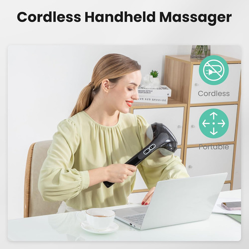 Snailax Masajeador De Espalda Inalámbrico De Mano Con Calor,