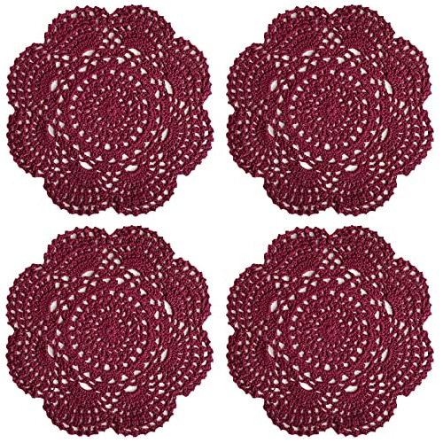 8 Inch Doilies Crochet Round Lace Doily Handmade Placem...