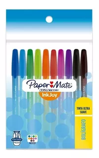 10 Boligrafos De Colores Kilometrico Paper Mate Inkjoy