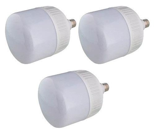 Kit 3 Pzs Foco Led Casa 60w Ahorradores Bulbo Tipo Bala /e Color De La Luz Blanco Frío