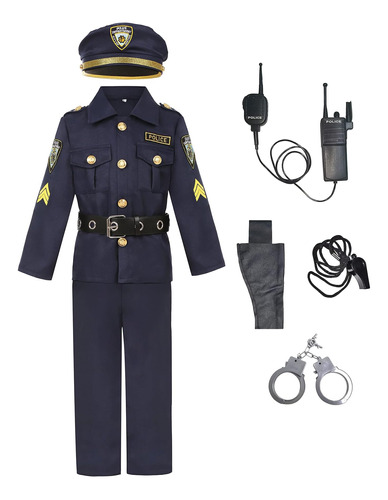 Neilyoshop Disfraz De Policía Para Niños Uniforme De Policía