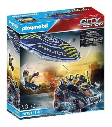 Playmobil 70781 Policía Paracaídas: Persecución De Vehículo 