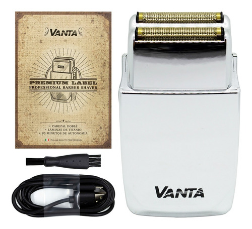 Afeitadora Shaver Vanta Cromo Premium Touch Alta Potencia Color Plateado