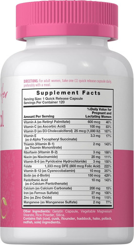 Suplemento Carlyle Prenatal Multivitamínico 120 Capsulas