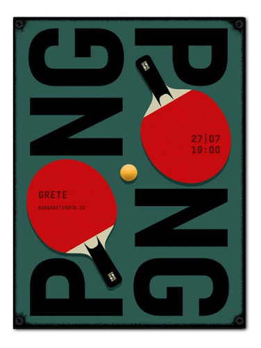 #832 - Cuadro Vintage / Ping Pong Paletas Poster No Chapa