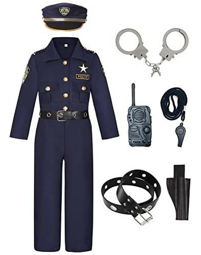 Skcaiht Disfraz De Oficial De Policía Para Niños Disfraz De 