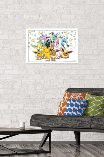 Póster De Pared De Pokémon-pikachu, Eevee Y Sus Evolu...