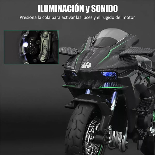 R1x Motocicleta Kawasaki H2r De Metal En Miniatura 1:12