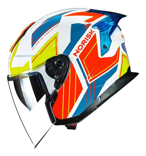 Capacete Norisk Downtown Provenza Branco Laranja Aberto