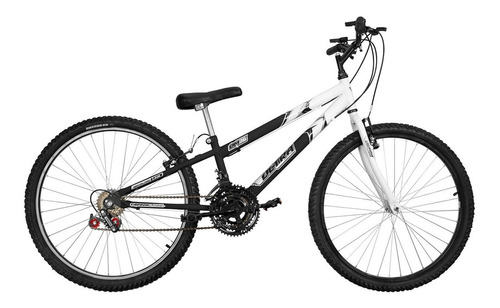 Bicicleta Bike Aro 26 Rebaixada Bicolor V-brake 18 Marchas Cor VERDE ANIS - BRANCO