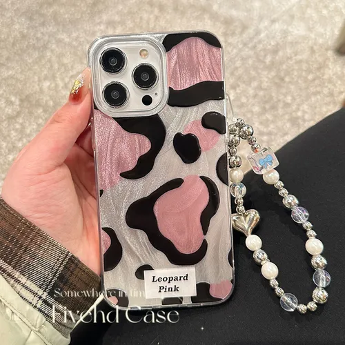Carcasa Ins Trendy Chic Con Diseño De Leopardo Rosa Para Oppo A16 A15 A17 A1