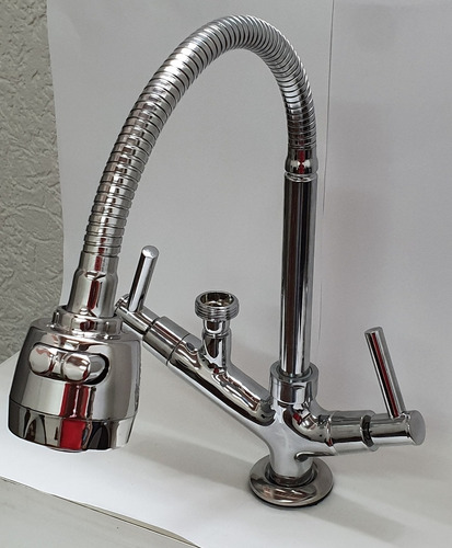 Torneira Gourmet Bancada Máquina Com Saída Lavar Louça Cor Cromado