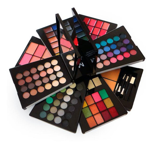 Imagen 1 de 10 de Estuche De Maquillaje Sombras Mate Y Brillo, Rubor, Lipstik