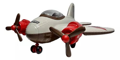 Avião Brinquedo + Dinossauro Pterodáctilo Vinil E Rede Caça - R$ 76,99