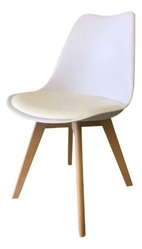 Silla Tipo Eames Acojinada Set De 2 Piezas Minimalista Estructura De La Silla Blanco