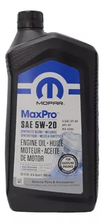 Aceite De Motor 5w20 Mopar 1/4 - Para Jeep, Dodge Y Ram