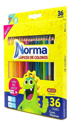 Lapices De Colores Norma 36 Colores Punta De 4.2 Mm