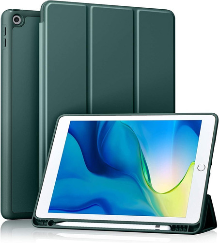 Estuche Funda Smart iPad 7ma 8va 9na Gen 10.2 Verde Militar