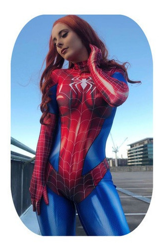 Mono Spiderman Para Mujer, Disfraz De Halloween, Rojo Y Azul