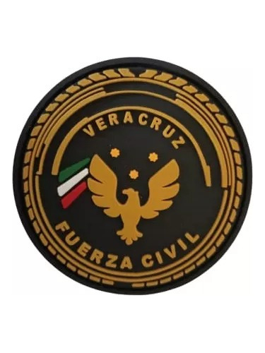 002 Insignias De Pvc Fuerza Civil De Veracruz Amarillo-negro