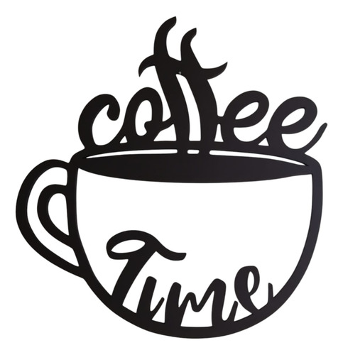 Letrero Cuadro Decorativo Coffee Time Mdf 6mm Pintado Mod2 Chocolate