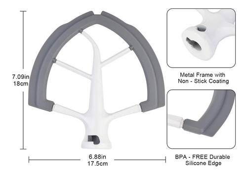 Imagen 4 de 6 de Kitchenaid Batidor Plano Con Silicona Para Pro 600