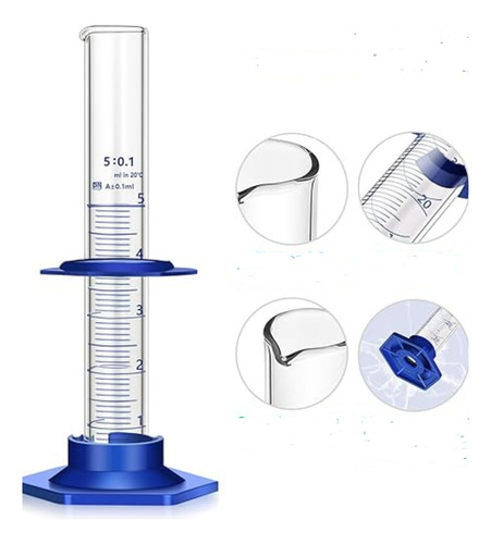 Proveta Em Vidro Base Plástica Graduada, Cap. 500 Ml